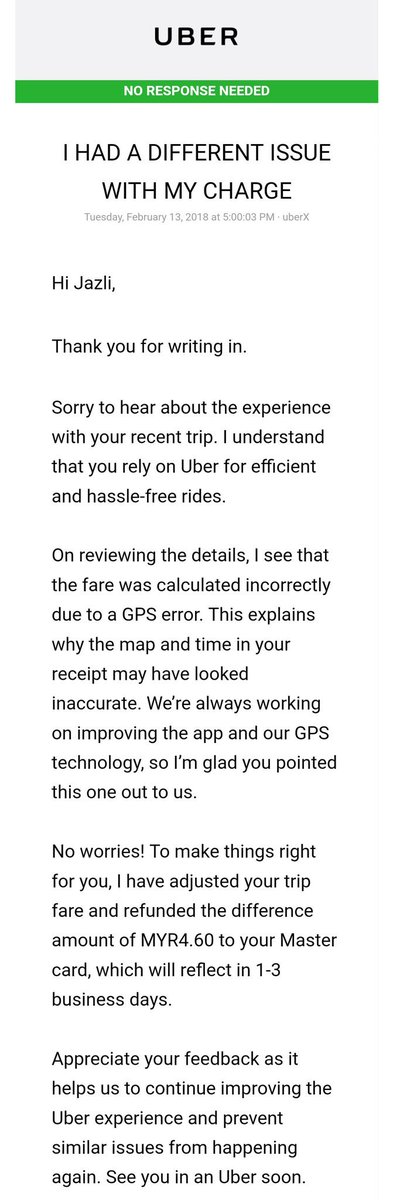 jasze36's tweet photo. Another great customer service experience with @uber_my. This kind of service is what wins my loyalty.
#Uber #UberMy https://t.co/PdQVBvFVjR