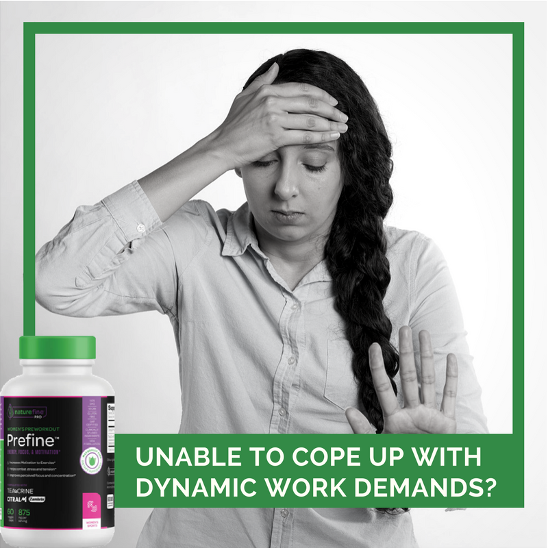 naturefineusa's tweet photo. Unable to cope up with dynamic work demands? What makes you less productive? No matter the reason,  if productivity is suffering, poor nutrition is one of the causes. Reward yourself with #Prefine - it improves perceived focus and helps combat stress. https://t.co/rtetMvc9px