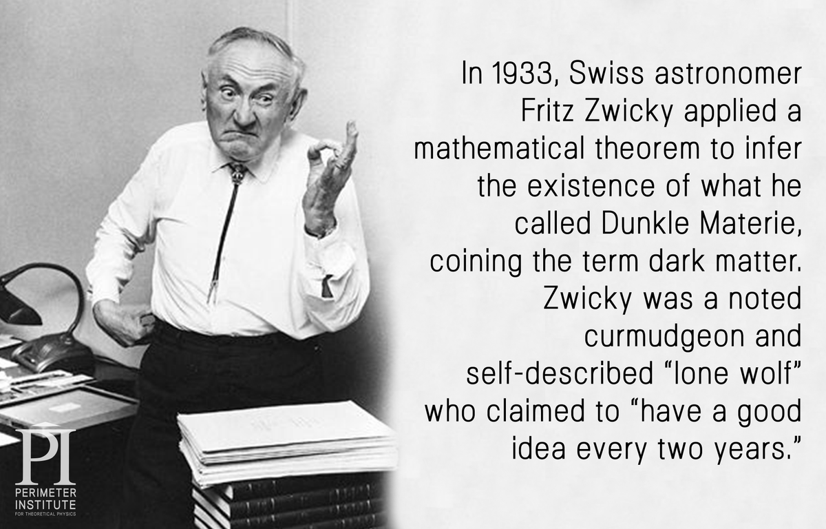 Perimeter Institute on Twitter: "Swiss astronomer Fritz Zwicky, who first coined the term "dark matter," was born #onthisday in 1898. #HappyBirthday! Read more about dark matter: https://t.co/HtNFeSaWUn #darkmatter #science #OTD https://t.co/FWt0IQd8zn" /