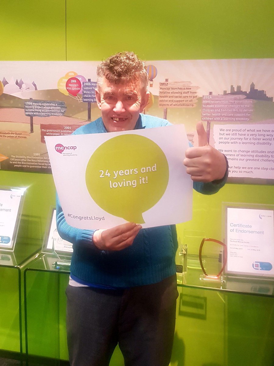 Congrats to <a href="/lloydpage2/">lloyd page</a> for his impressive 24 years of volunteering for <a href="/mencap_charity/">Mencap</a>. Thank you for everything you do for us and all your hard work. #CongratsLloyd