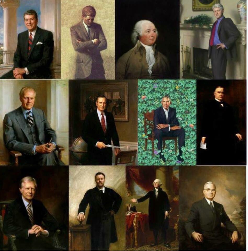“One of these Presidents is not like the others One of these Presidents just does not belong Can you tell which picture is not like the others By the time we finish our song?” Even his photo doesn’t look Presidential. #Indictment #WorstPresident #ObamaPortraits