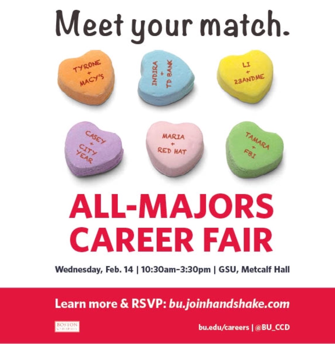 cmsmithery's tweet photo. This morning I’m heading over to BU to cover their all majors spring career fair! Simmons students are welcome, so stop by the George Sherman Student Union between 10:30 and 3:30. https://t.co/ulwh3aPXlV