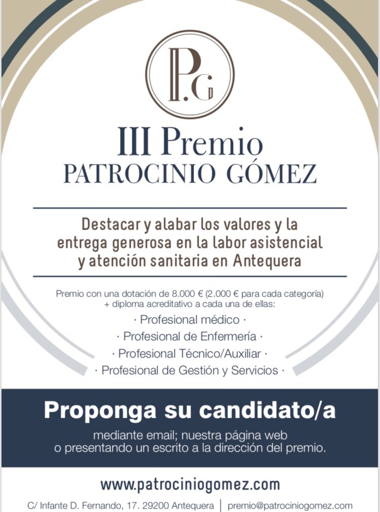 premiopatro's tweet photo. Nueva convocatoria III Premio Patrocinio Gómez https://t.co/hBIH75MUer