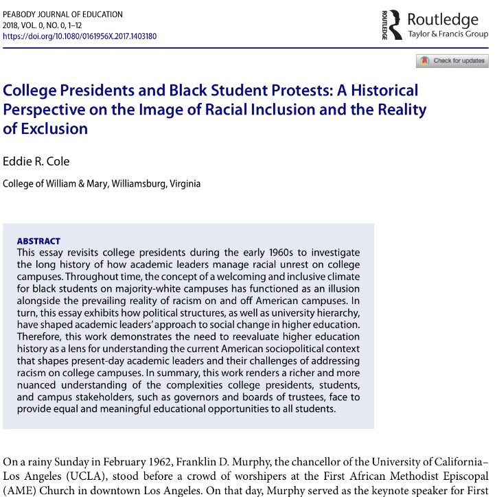 Research Essay Thesis Statement Example Highered History Histed Check This Link For The Full Essay Httpwwwtandfonlinecomeprintfiyawktnmegepxevjwwfull Pictwittercomiymhye Health Essay Writing also Essays Topics For High School Students Eddie R Cole On Twitter Here Is My Latest On The College How To Write A Thesis For A Narrative Essay