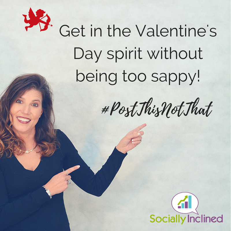SocIncJulie's tweet photo. Here's your second post idea for getting more Engagement without asking for it? You get festive and teach your audience something new! 

Today's #PostThisNotThat Post is to get in the Valentine's Day Spirit without being paralyzingly sappy! 💌 Try post ... https://t.co/xaaEmmPrM7 https://t.co/J566lLaJqq