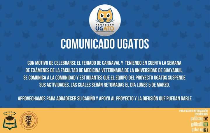 gatitosUG's tweet photo. Comunicado:
@UdeGuayaquil https://t.co/IqZrdXfAeA