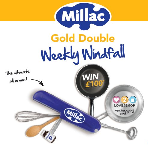 lakelandFS's tweet photo. #Chefs we're sharing the love and giving you the chance to #win a £100 @Love2shop_UK voucher every week with Millac Gold Double. Grab a pack and head over to our website now #WeeklyWindfall https://t.co/aToVtAb0Xq ♥️👨🍳♥️👨🍳♥️ https://t.co/8qphSV1tt7