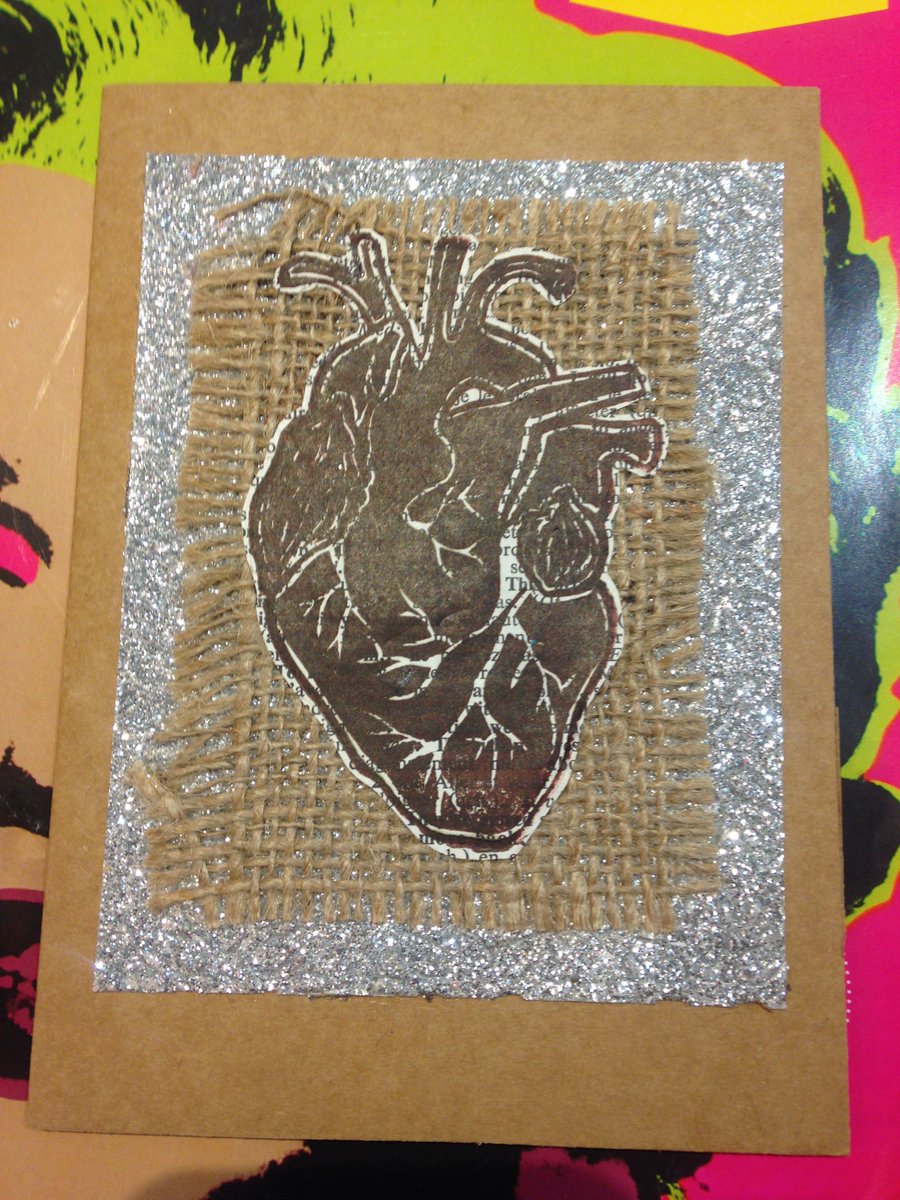 ArtHoundGallery's tweet photo. This is our kind of #Valentines card. Handmade linocut card by the awesome @rattycatcatuk. This card means you REALLY #love someone. https://t.co/aOgUJjfIc3