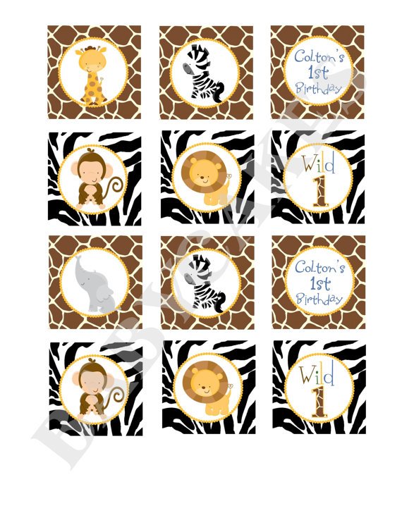 Free Printable Safari Animal Cupcake Toppers