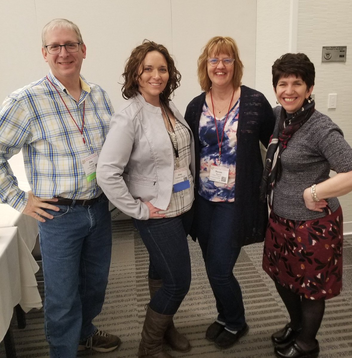 swtilo's tweet photo. We are family! #SWTILO meets the newly forming #NETILO. Want to learn more about starting a TILO Local group in your area? Ask @LibraryManJim @schwelik @smartintburg @amymhudson @mrsmediatech #OETC18 https://t.co/48X3RI38BM