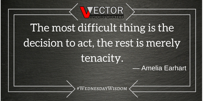 VVectorInc's tweet photo. "The most difficult thing is the decision to act, the rest is merely tenacity." #AmeliaEarhart #WednesdayWisdom #VVectorInc #Quotes https://t.co/Xuf885FreY