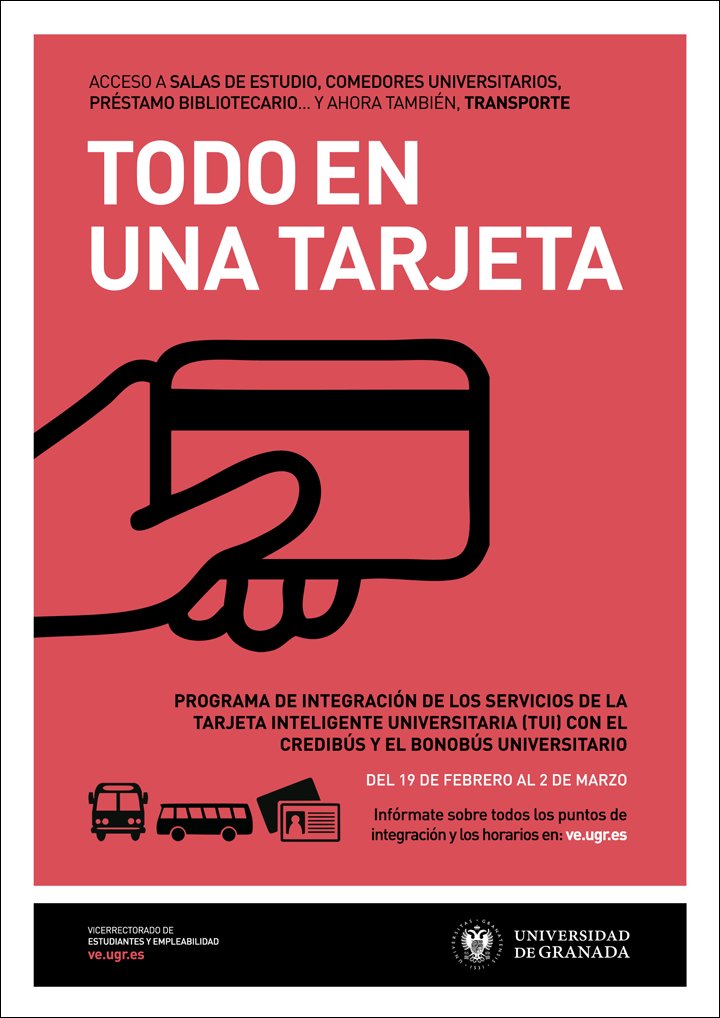 CanalUGR's tweet photo. #IMPORTANTE ‼️ A partir del próximo día 19 de febrero comienza el PLAN DE INTEGRACIÓN de la TUI y el credibús.
 
Se habilitarán 5 puntos de activación de la TUI distribuidos en los principales puntos estratégicos de la #UGR.
Toda la INFORMACIÓN AQUÍ 👉🏻 https://t.co/SS51mg6syz https://t.co/apqdjK6WTX