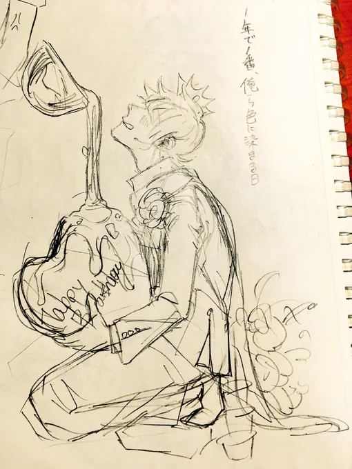 結局書けなかったけど気に入ってるバレンティーンの下描き
横にめーちゃんが立つ予定だったんだよね 