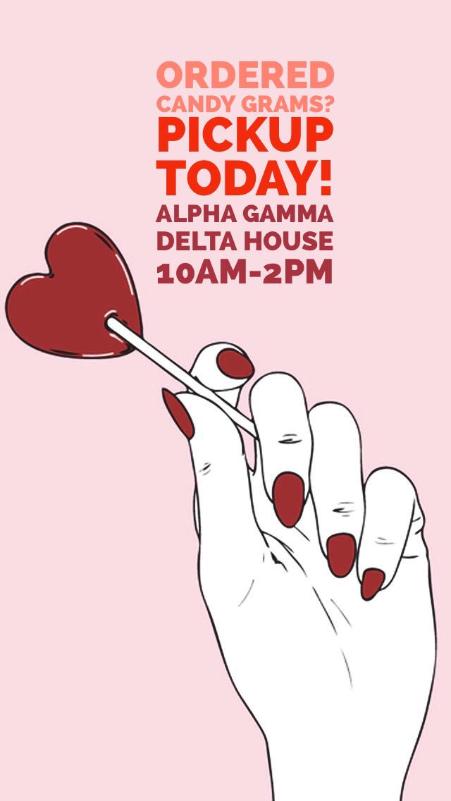 Candy gram pickup—-> TODAY!! 
Where: ΑΓΔ House
When: 10am-2pm