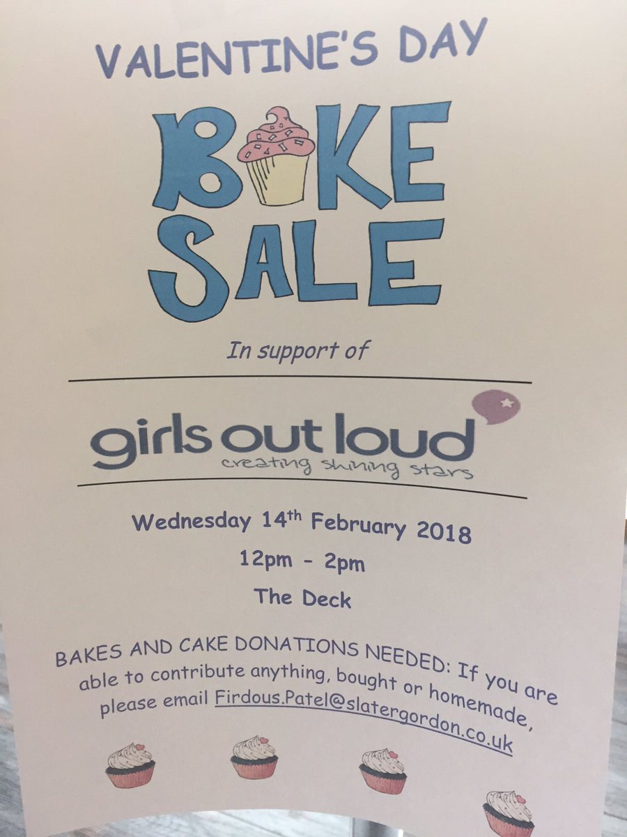 FirdousPatelLaw's tweet photo. Yum yum! @SlaterGordonUK in aid of @girlsoutloudorg #bakesale #valentines #bigsisterprogramme https://t.co/PouGaeBhMq