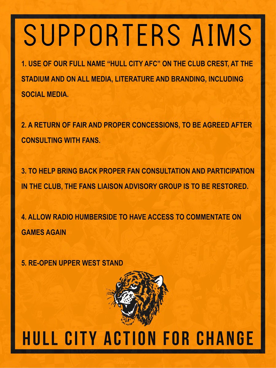 hcyouth4change's tweet photo. These are the aims we as young City fans are fighting for.  We are the future of our club #HCYFC #OurCityOurClub https://t.co/q2UBKbua7V