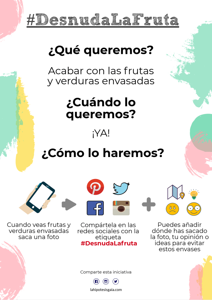 Sinplastico's tweet photo. ¡Únete a la iniciativa #desnudalafruta ! Cuando veas fruta y verduras envasadas, saca una foto y compártela en la redes . 🍏🍒🍓 #plasticpollution https://t.co/h7Tv3FPokT