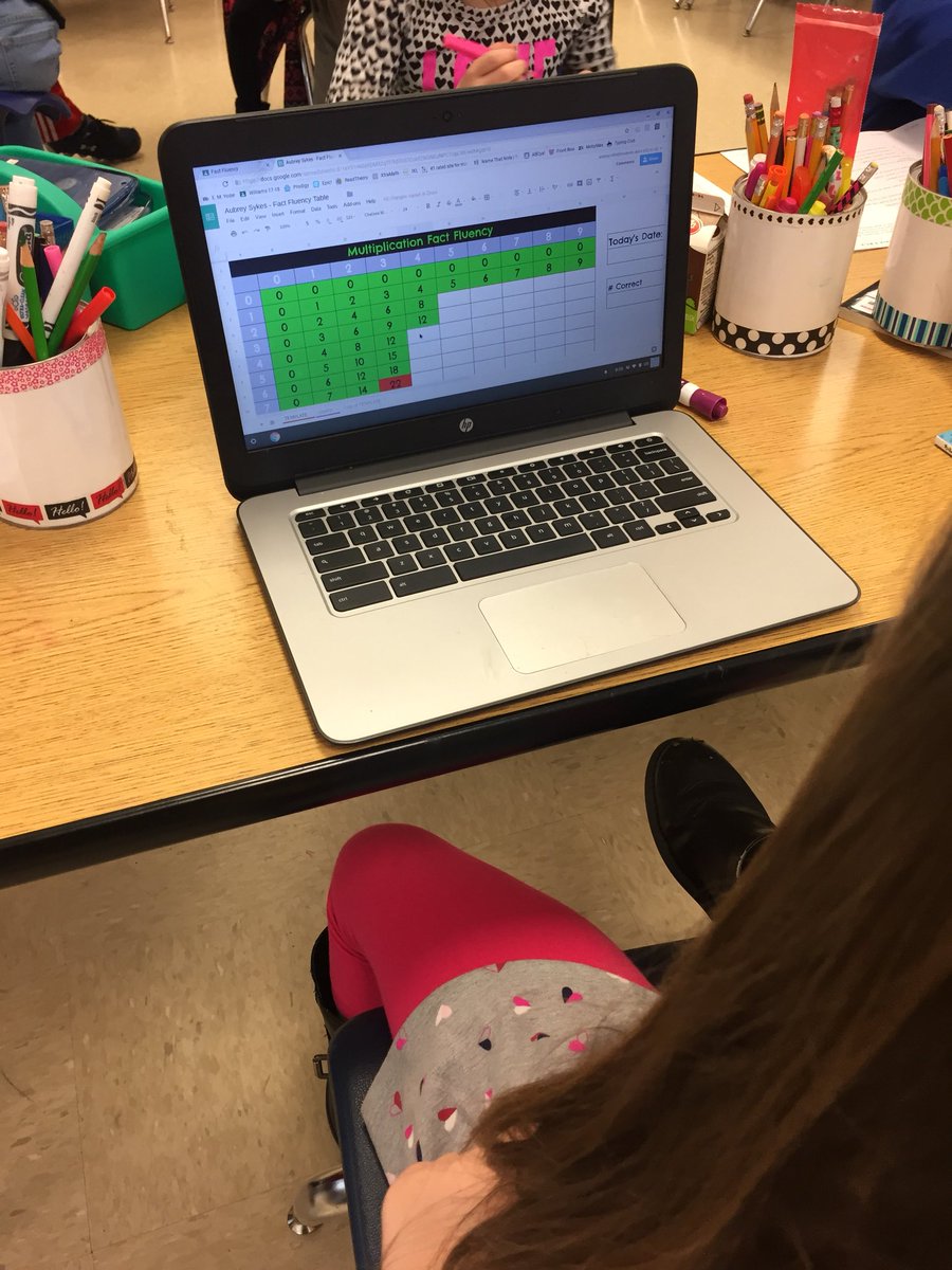 MsLauraWilliams's tweet image. So thankful for @jenkeefeteach and her savy tech skills. My students loved practicing their multiplication facts on Google Sheets. Next up, scrambled math facts! @EMYoderElem #techbadge #multiplication