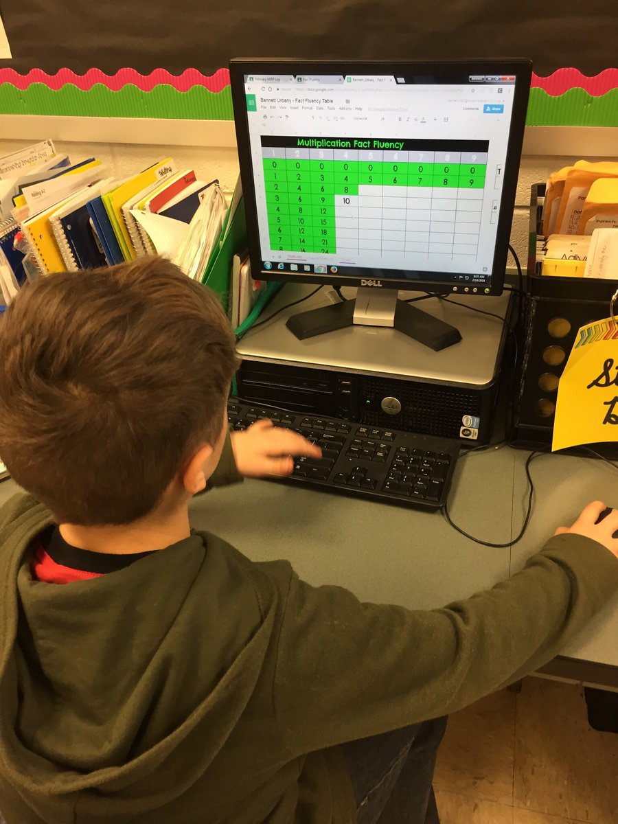 MsLauraWilliams's tweet image. So thankful for @jenkeefeteach and her savy tech skills. My students loved practicing their multiplication facts on Google Sheets. Next up, scrambled math facts! @EMYoderElem #techbadge #multiplication