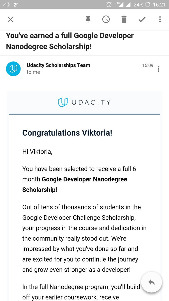 Thanks to @Google and @udacity , the next step is here. #madewithudacity #neverstoplearning #changeyourfuture #udacity #Scholarship