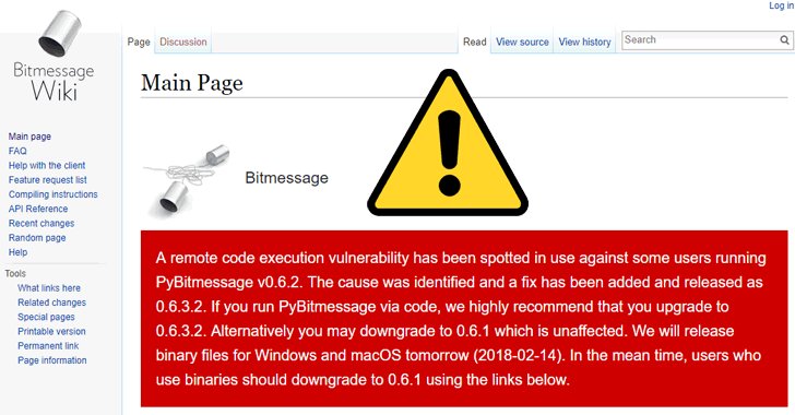 🚨 WARNING — Hackers are Actively Exploiting a Zero-Day #Vulnerability in 'Bitmessage p2p Encrypted Messenger' to Steal Private Keys of #Bitcoin 💰 Wallets.

thehackernews.com/2018/02/bitmes…

Solution: Update to PyBitmessage version 0.6.3.2 + Change Passwords + Generate New Keys.
