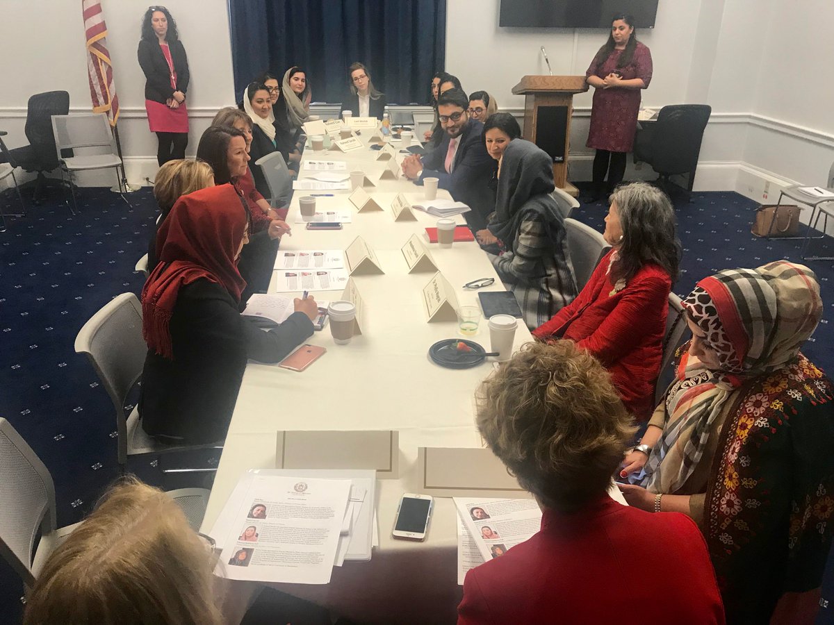 On today's agenda: the delegation of #AfghanWomenReformers is attending meetings on the Hill. They are speaking to Congress members from the annual Mother’s Day Congressional Delegation to Afghanistan, chaired by @RepSusanDavis, @RepMarthaRoby, @nikiinthehouse & @SusanWBrooks