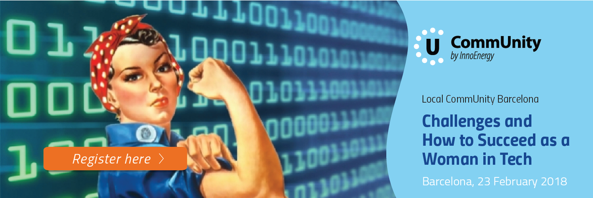 albabussh's tweet photo. Do not miss the first Women4Tech event organised by the Local InnoEnergy CommUnity of Barcelona “Challenges and How to Succeed as a Woman in Tech” @womenalia, @womenteck, @mujerestech, @youngitgirls
https://t.co/pv6aXFA2cl https://t.co/PHT18gST9D