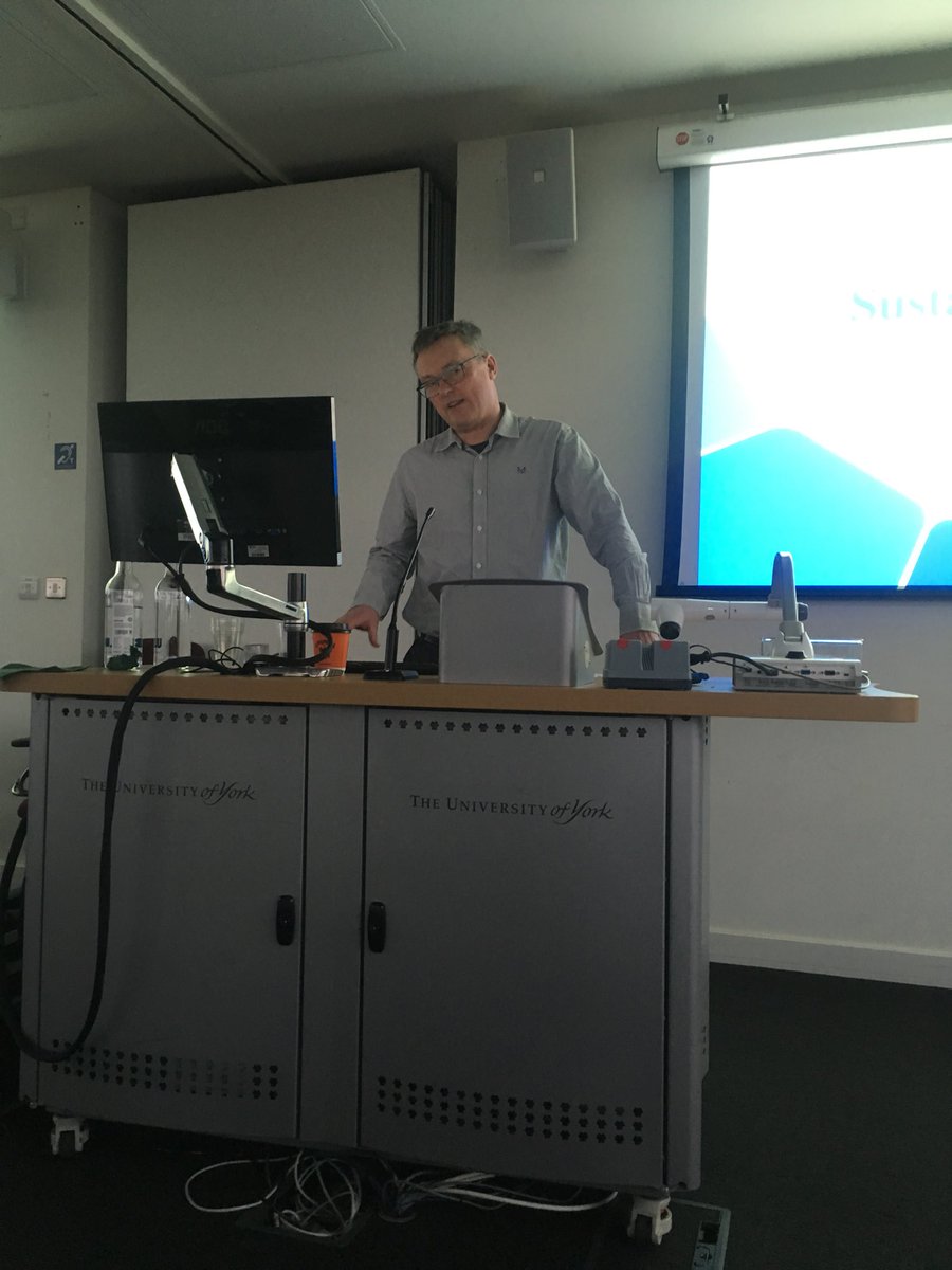 insanity_one's tweet photo. Dr Henry King (York Biology alumnus) giving keynote talk @YESIUoY @greenstemsUoY #zerowaste #YESIEvent Waste Network Launch https://t.co/FvouMWwYcK