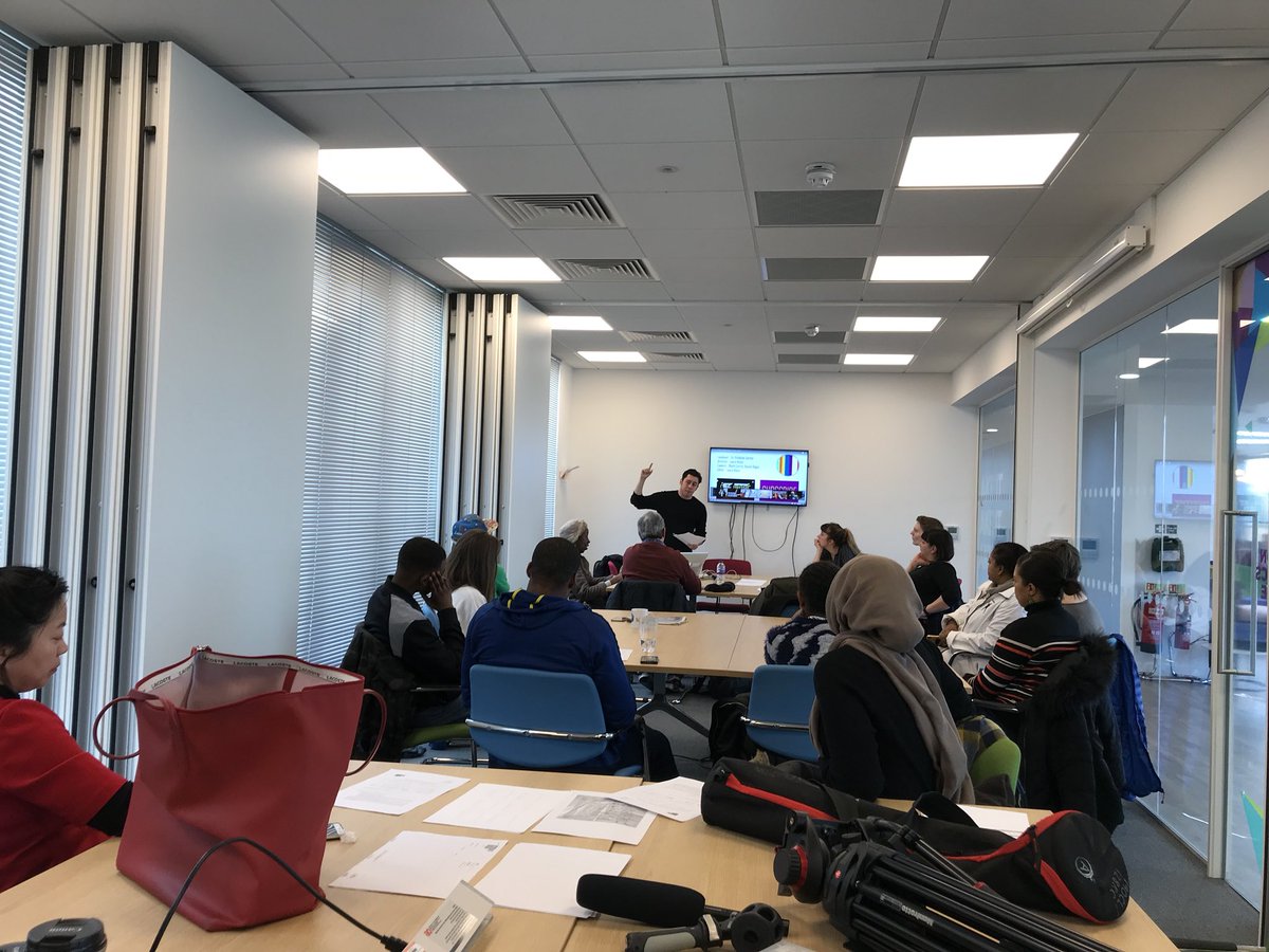 PFmultisports's tweet photo. Great “how to make a documentary” workshop taking place @LondonSport with @ChocolateFilms & #ClubWorks clubs & organisations https://t.co/G2Q3mr9mXv