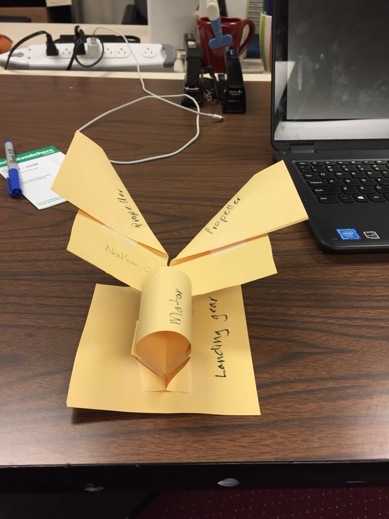 MuhlbergerB's tweet image. Making paper drones in #technology class! #sasdnext #fourthgrade
