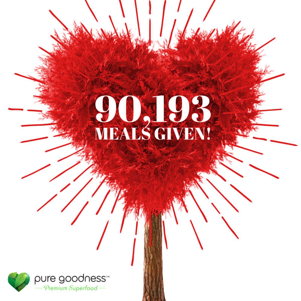 MyPureGoodness's tweet photo. Happy Valentine’s Day everyone! Today we would like to ask all of you to be our valentine because it’s because of your love and support that we have been able to give over 90,193  meals to children in need so far! https://t.co/FgaXoUpKGP