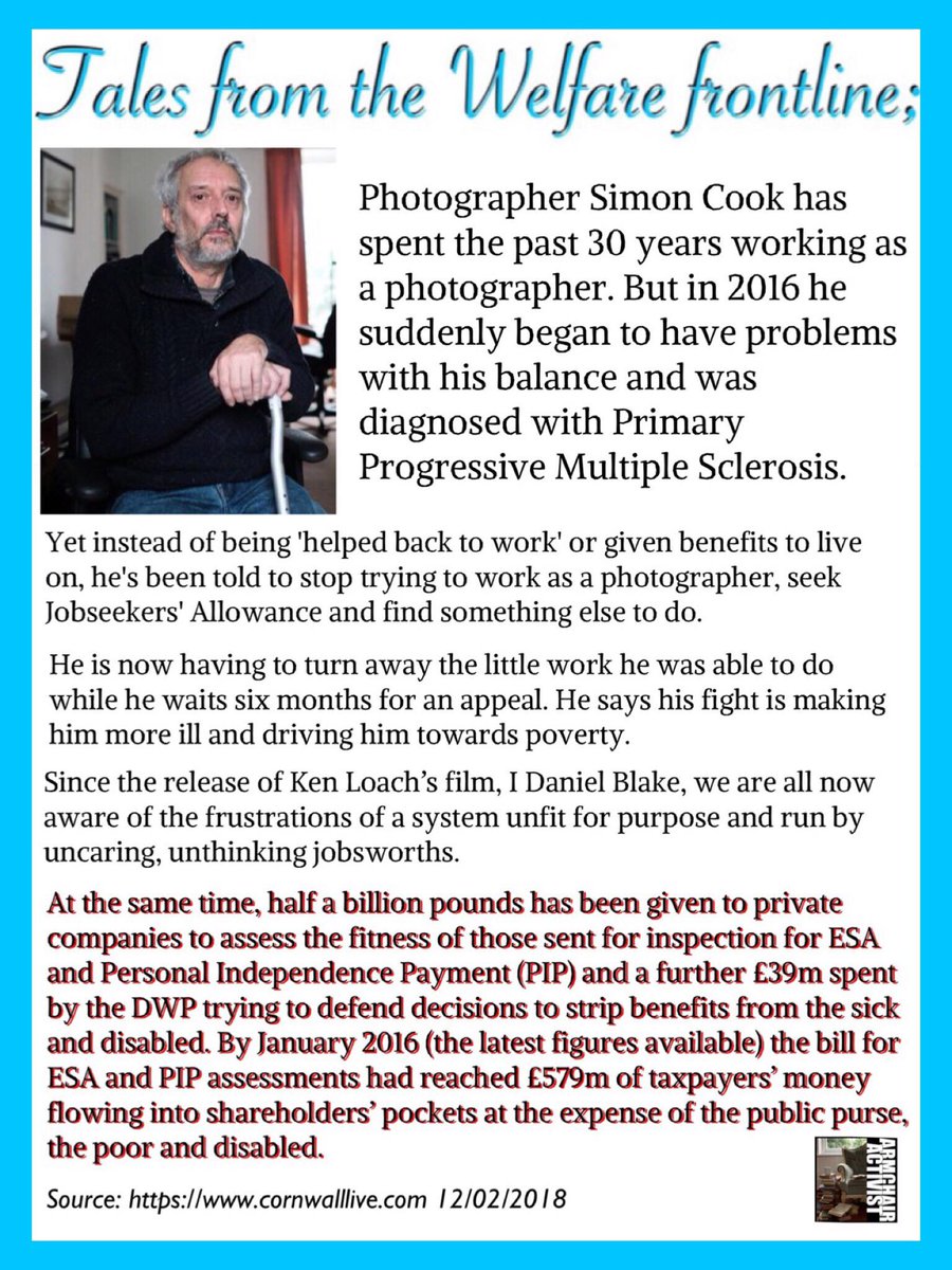 sackestheragain's tweet photo. #SackEstherMcVeyAgain 'Real life Daniel Blake told he's fit to work' despite multiple sclerosis leaving him unable to walk
https://t.co/03dX2V4qWO
@MrsMcLordy @BENEFITS_NEWS @paulapeters2 @walkingthebread @MidWalesMike @Robinbyrd1943 https://t.co/Mhhc1LTIMl
