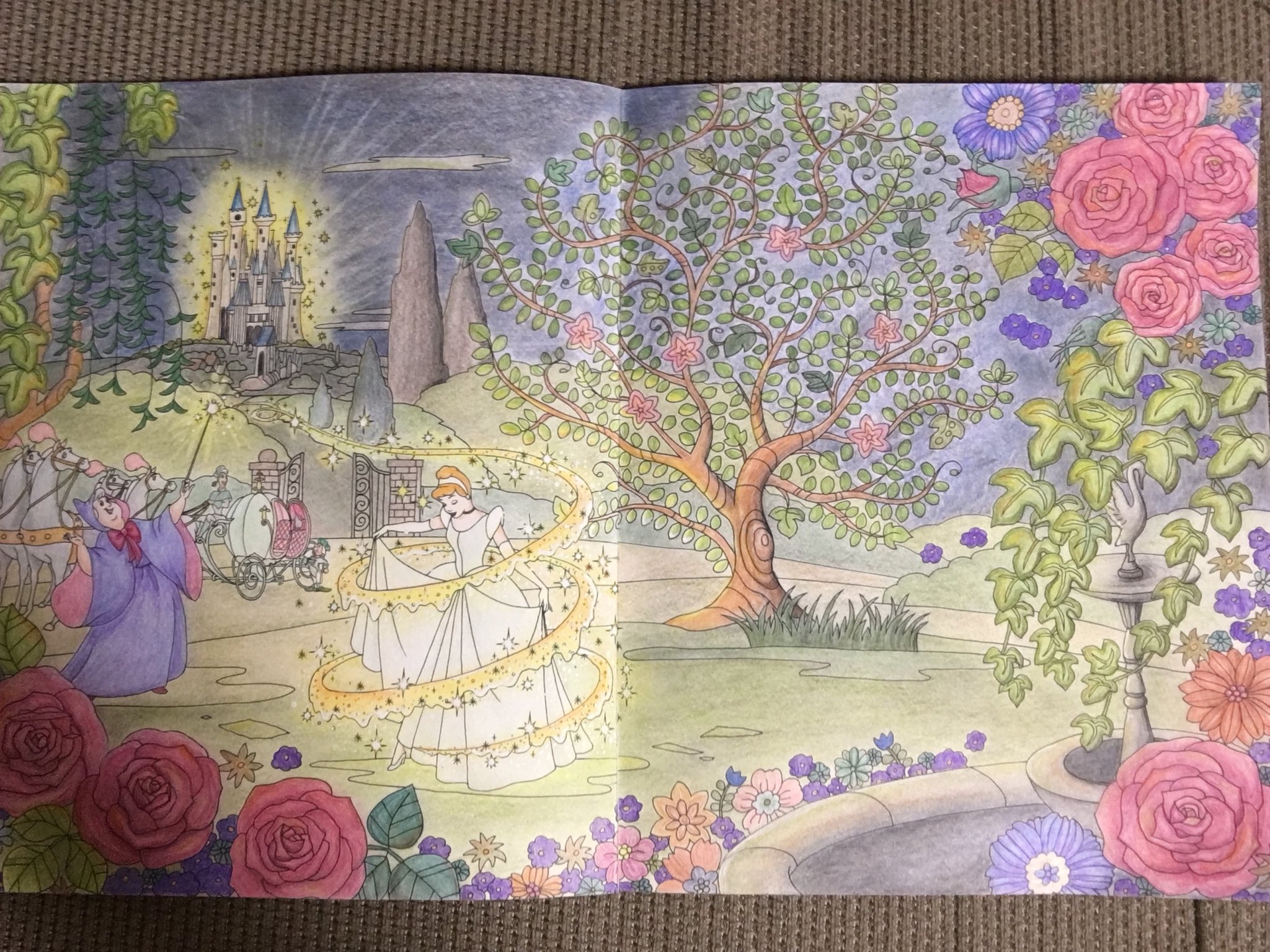 Haru 旅するディズニー塗り絵 今回はシンデレラ 相変わらず何ヶ月もかけてちまちま塗りました 次は何を塗ろうかな T Co O7qy2ehktu Twitter