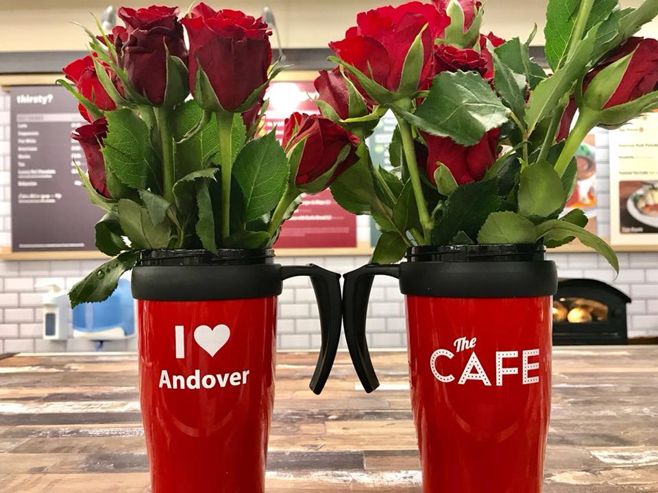 TescoCafe's tweet photo. We're feeling the #valentines love today at our @Tesco cafe in Andover❣️Drop in and receive one of our FREE thermal mugs which can be refilled in our Andover cafe, with a hot drink of your choice at a discounted price. ☕️ https://t.co/RmBUjFfFh9