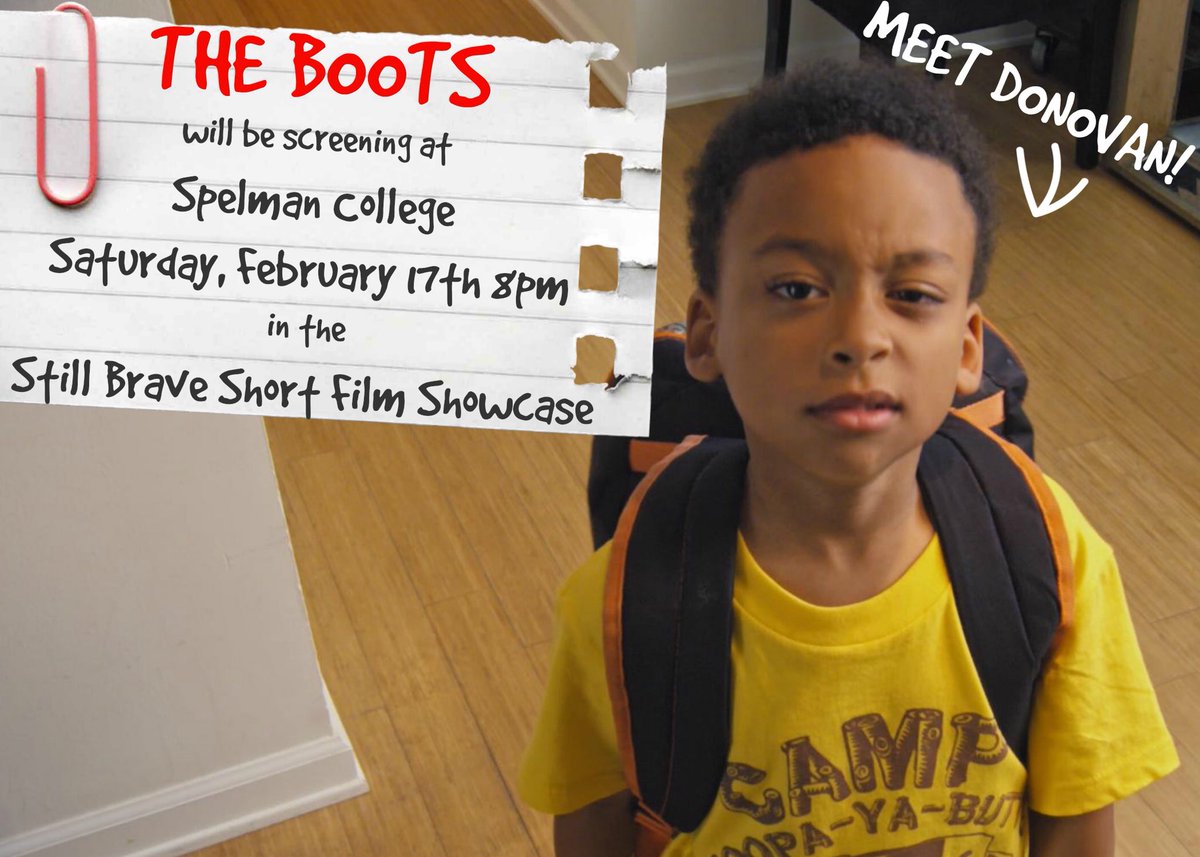 TheBootsFilm's tweet photo. Hey ATL! Don’t miss @TheBootsFilm this Saturday, February 17th at 8p in the #StillBraveShortFilmShowcase at #Spelman College! 

350 Spelman Lane, Atlanta, GA 30310 Cosby Building Room LL32

#thebootsfilm #StillBraveProductions #Blackwomenfilmmakers #HBCU #HamptonAlum 🎥💙🎬 https://t.co/oQdYJ8fkmT