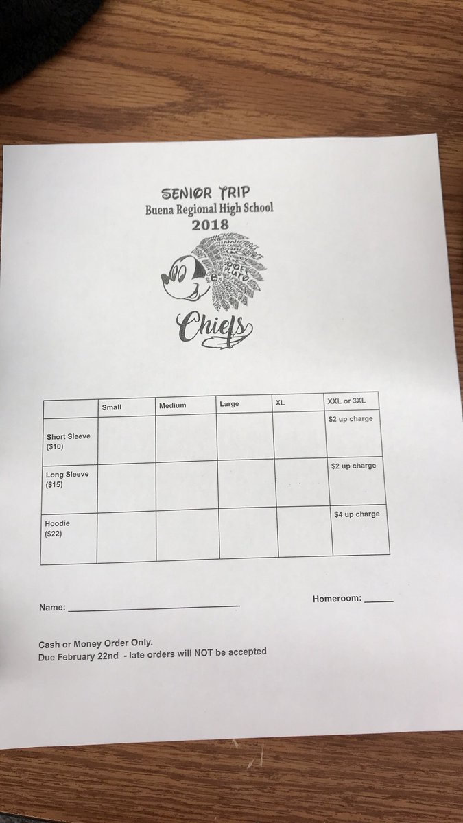 buena2018's tweet photo. Pick up your Senior Trip t-shirt order form in the cafeteria 💙💛 due next THURSDAY to Ms Fricke https://t.co/Va0xEuHBWu