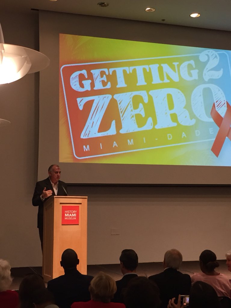 MayorBovo's tweet photo. Speaking at today’s @MDCadvocacy #Getting2ZeroMIA event with Commissioner Sally Heyman @SenReneGarcia @MayorGimenez. #OurCounty https://t.co/qu11OiP9Fp