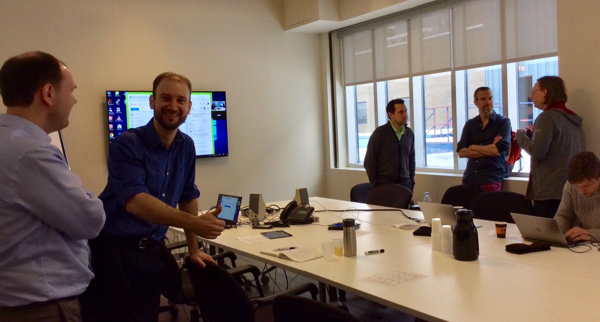 CRIM_ca's tweet photo. Day 3 of our collaborative workshop with @OURANOS_CC and #DKRZ @ResearchGermany and @giz_gmbh from #Germany.Today, more work and a talk by Samuel Foucher, director of @VISI_TEAM. #PAVICS #Birdhouse #climate #machinelearning @opengeospatial @Livermore_Lab @NOAA_ESRL @CANARIE_Inc https://t.co/K2Ki9HxwP7