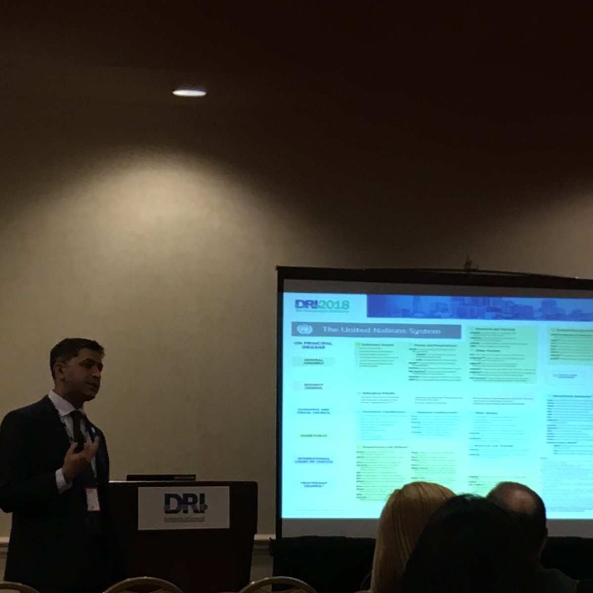 Kathy_DRI's tweet photo. Vic Bhatia -Organizational Resilience Management System at the #UN #DRI2018 https://t.co/VBNHHbdide