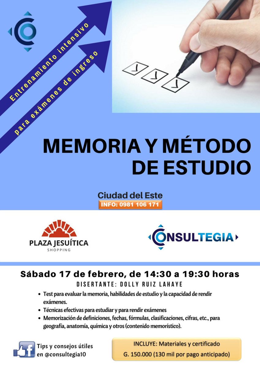PsicoRenda's tweet photo. En Psicorenda somos fanáticos de la Profe Dolly Ruiz Lahaye, y es por eso que no queremos dejar pasar la oportunidad de invitarles a este taller a realizarse el sábado 17, de 14:30 a 19:30hs en el Plaza Jesuítica (Km 8 1/2 - CDE). https://t.co/34uDlVr23I https://t.co/Oq03Nfu6LN