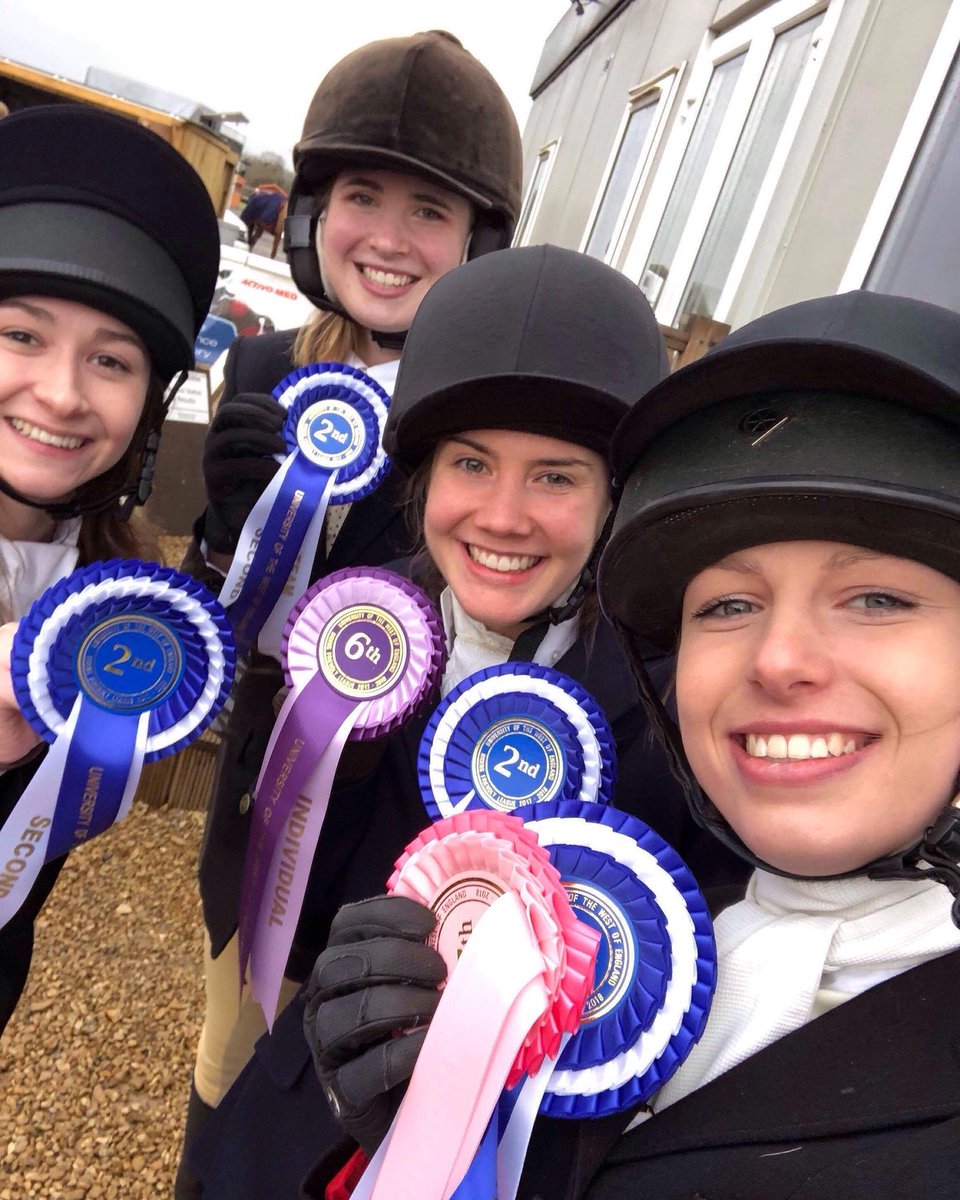 First comp smashed! Go Team UWE! <a href="/UWESport/">UWE Bristol Sport</a> <a href="/TheSUatUWE/">The SU at UWE</a> #Equestrian #Equine #Team #Rosettes #TeamUWE
