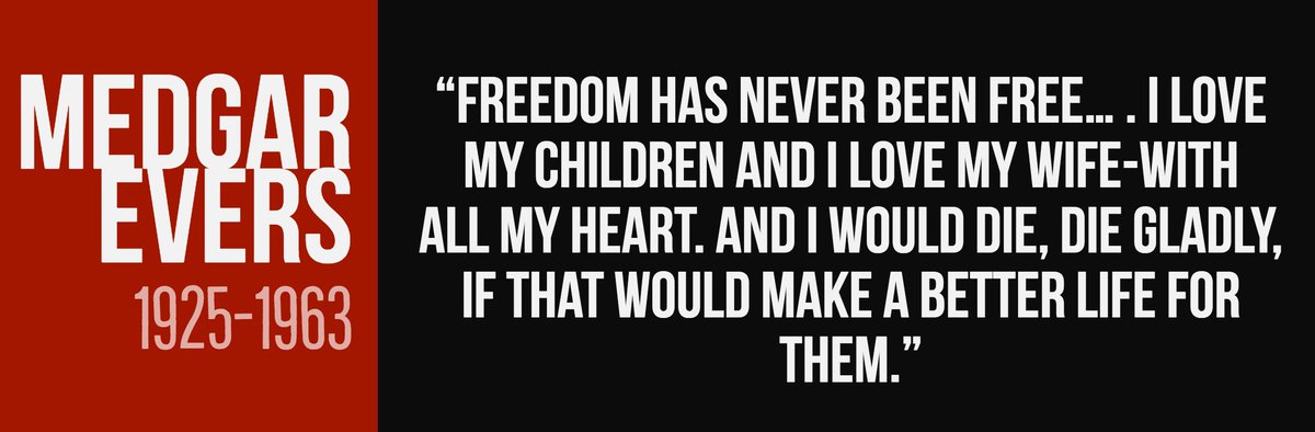 #BlackHistoryMonth Learn more about "Medgar Evers" today w/ <a href="/HISTORY/">HISTORY</a> video and bio - history.com/topics/black-h…