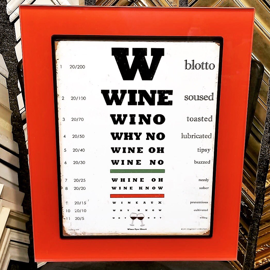 FrameDeArt's tweet photo. Everyone loves Wine! The Wine Eye chart from a local Eye Doctor, but it works! Custom frame from Prisma, Unique Shapes, Colors and Sizes!
#wine #Eye #Chart #Primsa #AcrylicFrame #prismaLove #Denver #Colorado #framing #customframing #pictureframing #art #decor
@BellaMoulding https://t.co/Xyfoqgs7Ty