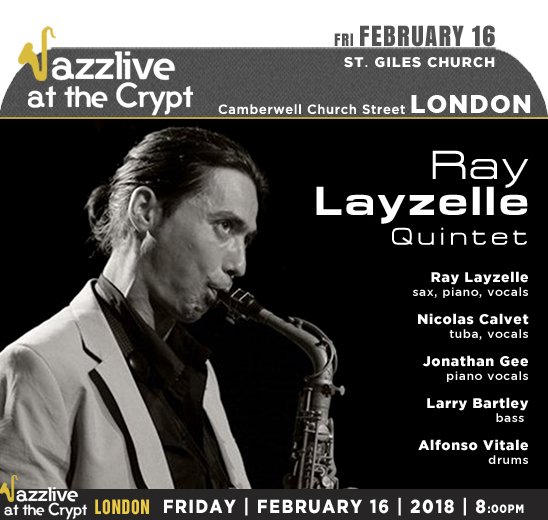jazzsharing's tweet photo. →@JazzliveSE5 #London
RAY LAYZELLE QUINTET
→https://t.co/0NQfRG8ArC
→https://t.co/Uv9PMT9Tis
@ramonlayzellejr alto sax,piano,vocals|#NicolasCalvet tuba,vocals
#JonathanGee piano,vocals|@LarryBartley_1 bass|#AlfonsoVitale drums
Frid|February16|8:00PM
→https://t.co/XIR9ZNMUau https://t.co/D6C4I21jhb