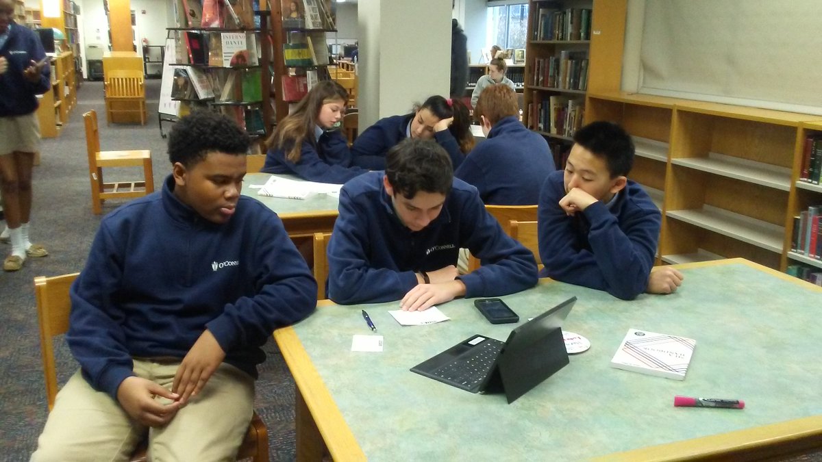 DJOLibrary's tweet photo. Ms. Gordon's 2nd Period English Class completed an #MLA8 Escape Room Challenge @DJOLibrary this morning! #GoKnightsGoKnowledge https://t.co/koDj5pMbmj