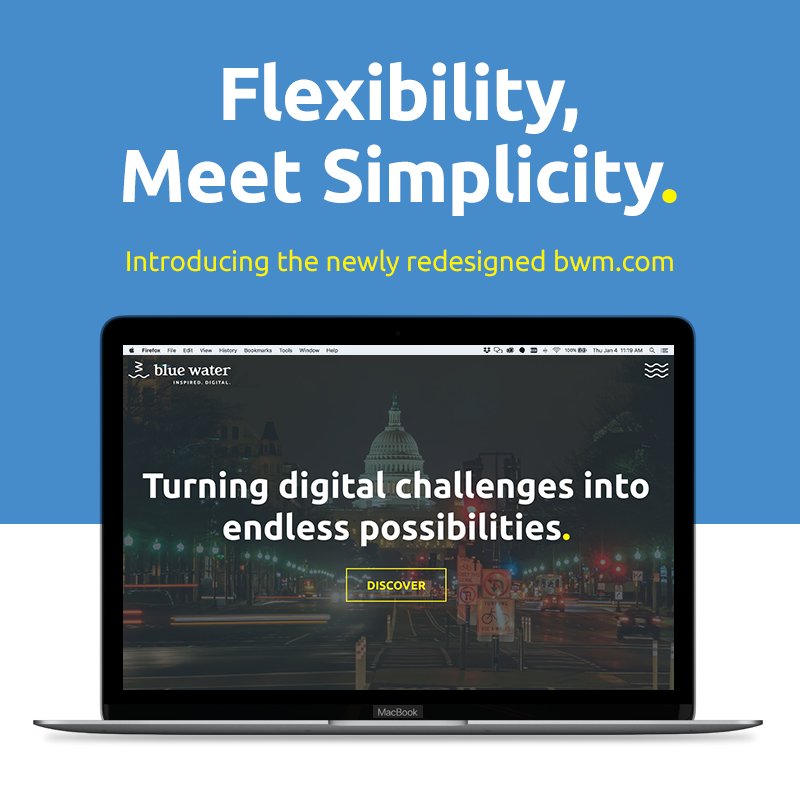 BlueWaterDC's tweet image. Experience agency Blue Water offers "endless possibilities" with new website. Discover the possibilities. bwm.com

#digitalagency #designagency #marketing #digitalmarketing #bluewater #bluewaterdc #webdesign #websites #drupal #dc #dcagency #washingtondc