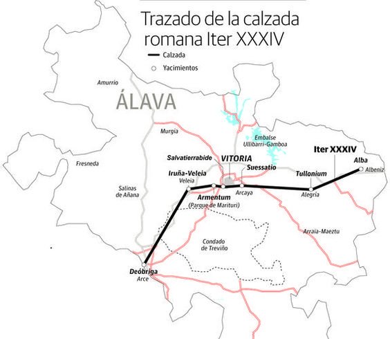 kavango's tweet photo. El Iter 34 a su paso por la actual Álava transitaba por una red de 'mansio': Alba, Tullonium, Suessatio, Armentum, #Veleia, #Deobriga, junto al vado que cruzaba el Ebro. 
Alba marcaba el extremo oriental de la Llanada, Tullonium el central y Veleia el occidental
#trifinium https://t.co/FVlp092Umy