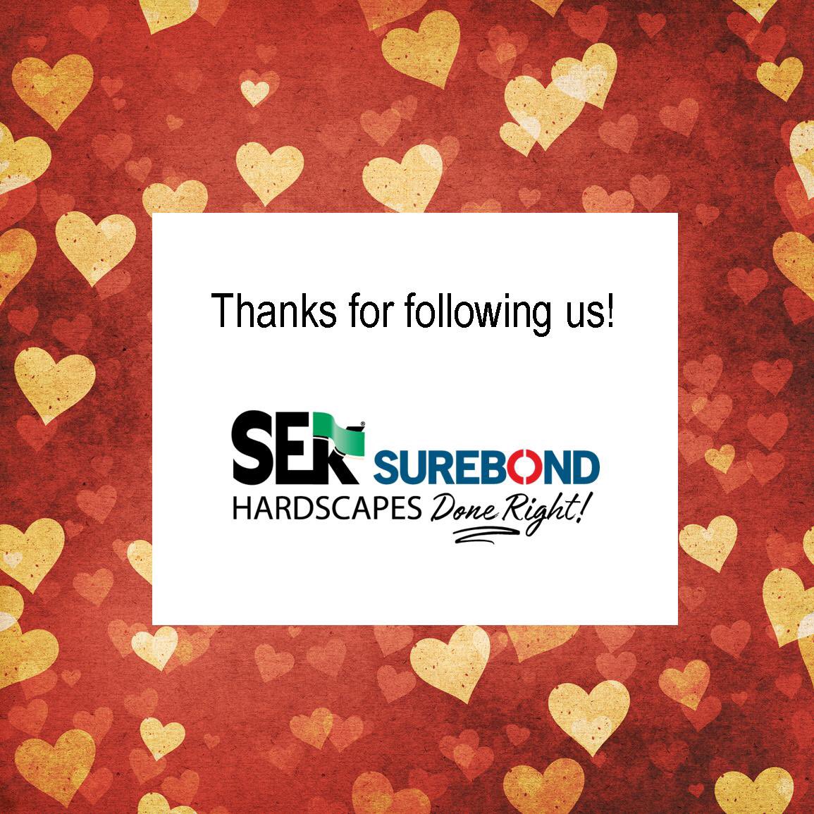 seksurebond's tweet photo. We ❤️ our followers! Thanks for viewing and liking our posts. Happy Valentine’s Day to you all!
#hardscapesdoneright #surebond #polysweep #snapedge #loveourfollowers #pavers #harscapes #valentinesday https://t.co/AdhKeK36z5