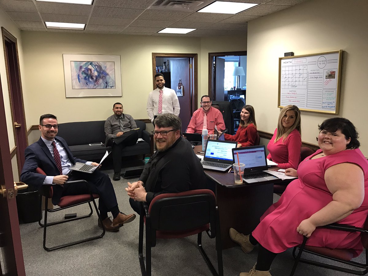 Admissions counselors hard at work wishing everyone a Happy Valentines Day!