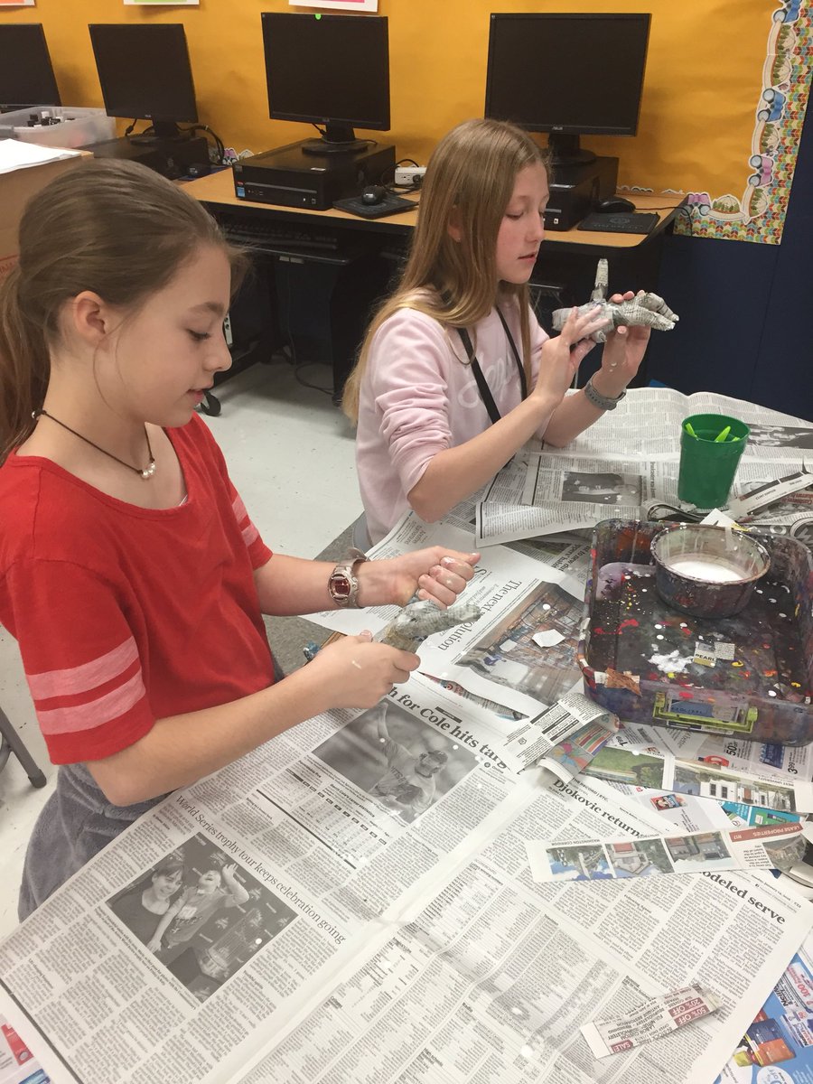 MaxianKim's tweet photo. Fifth grade is doing an amazing job on their paper mache Olympic Athletes!  @SampsonElem #campcreativity https://t.co/Kt5KxygHmf